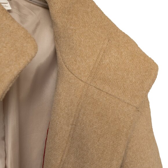 J. Crew City Coat High Neck Tan Beige Wool Minimal Quite Luxury Cocoon Jacket - Picture 8 of 14